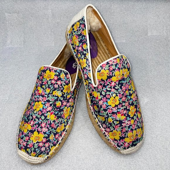 UGG Floral & Antique White Espadrillle SANDRINE-9 - Picture 1 of 12